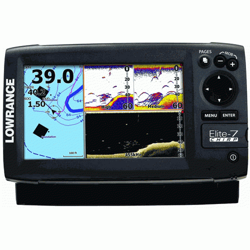 Lowrance Elite 7 Chirp Fishfinder Chartplotter Base Combo