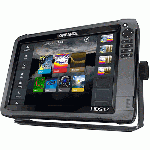 Lowrance HDS 12 Gen3 Fishfinder Chartplotter Insight USA 83 200 khz Transom Mount Transducer Mount StructureScan